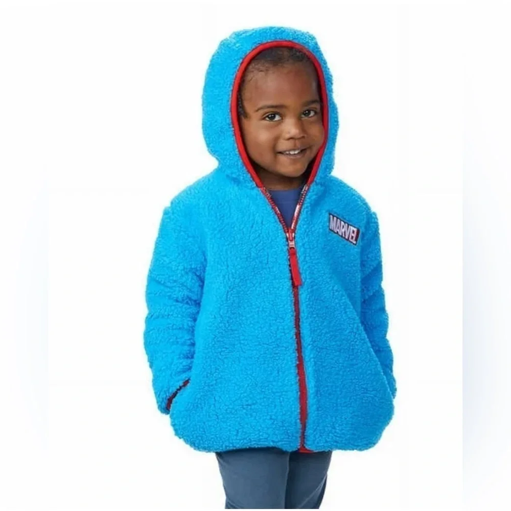 Marvel Character Kids' Reversible Jacket (Marvel/Blue, size 5 good condition